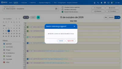 Aviso Gerar cobrança agora com o valor a cobrar do paciente