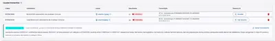 Lista de exames transcritos com data da coleta, laboratório, arquivo original, resultados alterados, revisor e resumo gerado por IA